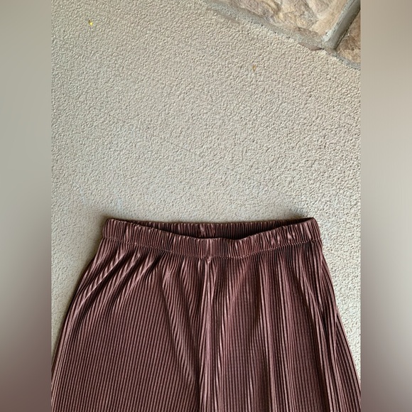 Trendy Brown Matching Pant Long Sleeve Button Up Set Women’s Size Small/Medium - Picture 2 of 11